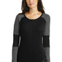 New Era Womens Performance Moisture Wicking Long Sleeve Crewneck T-Shirt - Dark Graphite Grey/Black - Closeout