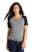 New Era LNEA133 Womens Performance Cinch Moisture Wicking Short Sleeve Wide Neck T-Shirt Shadow Grey Front