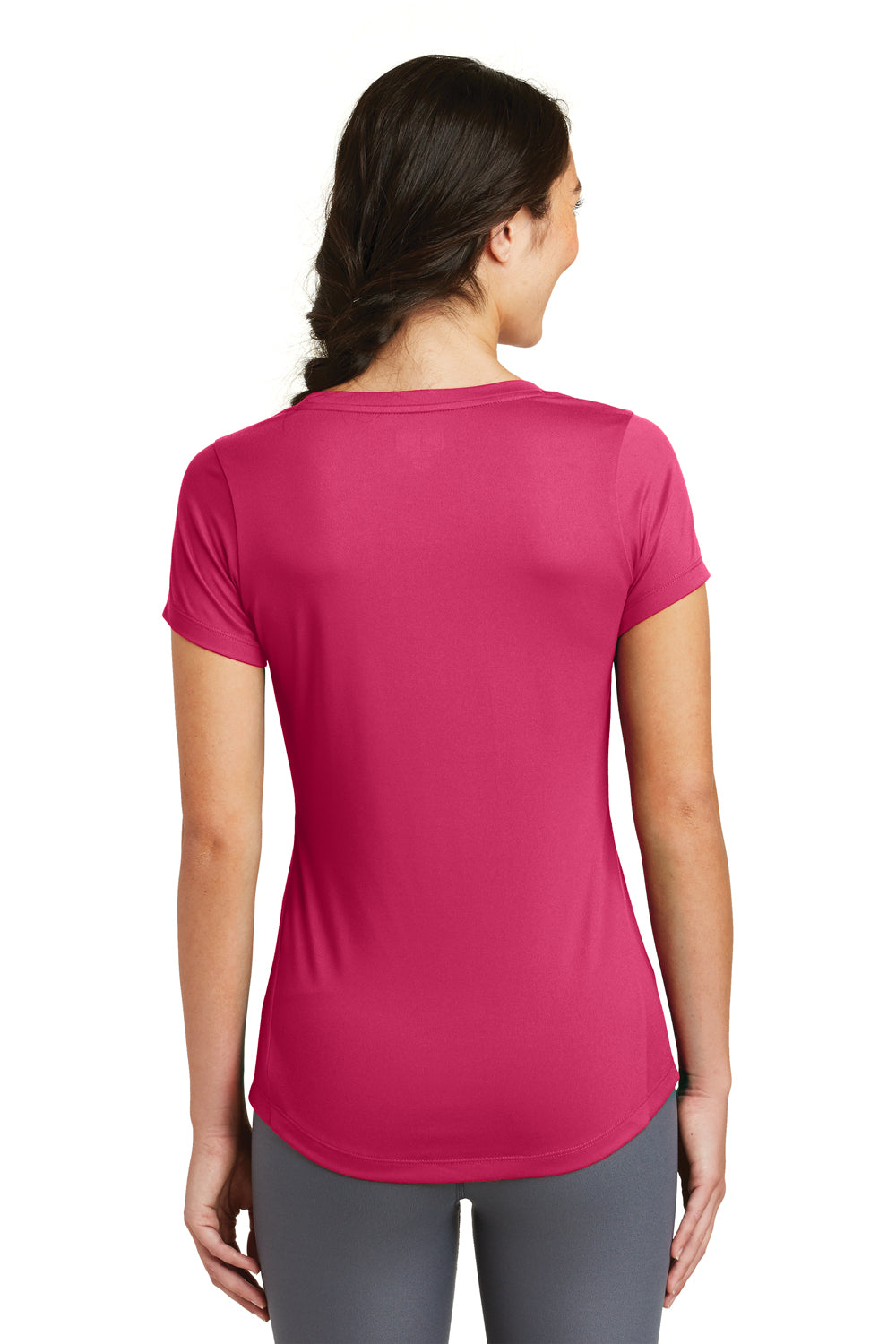 New Era LNEA200 Womens Series Performance Jersey Moisture Wicking Short Sleeve Crewneck T-Shirt Deep Pink Back