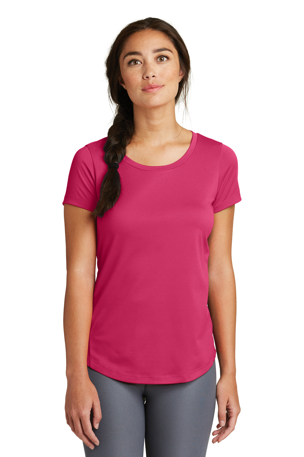 New Era LNEA200 Womens Series Performance Jersey Moisture Wicking Short Sleeve Crewneck T-Shirt Deep Pink Front
