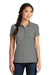 New Era LNEA300 Womens Venue Home Plate Moisture Wicking Short Sleeve Polo Shirt Heather Graphite Grey Front
