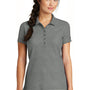 New Era Womens Venue Home Plate Moisture Wicking Short Sleeve Polo Shirt - Heather Graphite Grey - Closeout