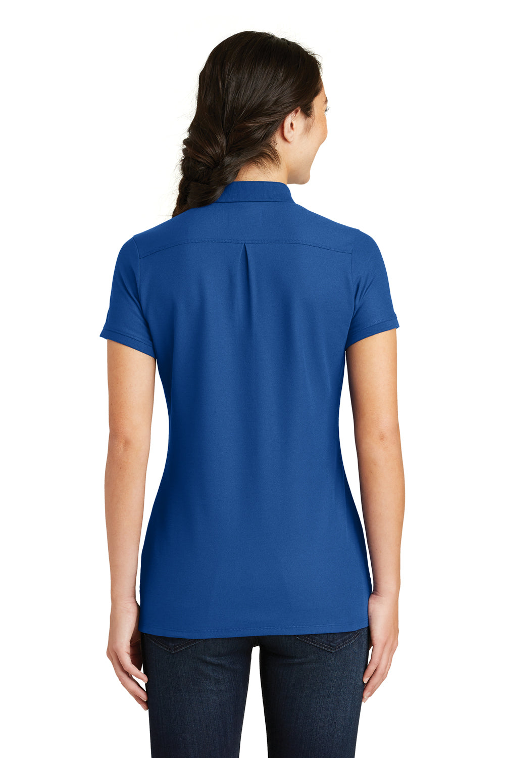 New Era LNEA300 Womens Venue Home Plate Moisture Wicking Short Sleeve Polo Shirt Royal Blue Back