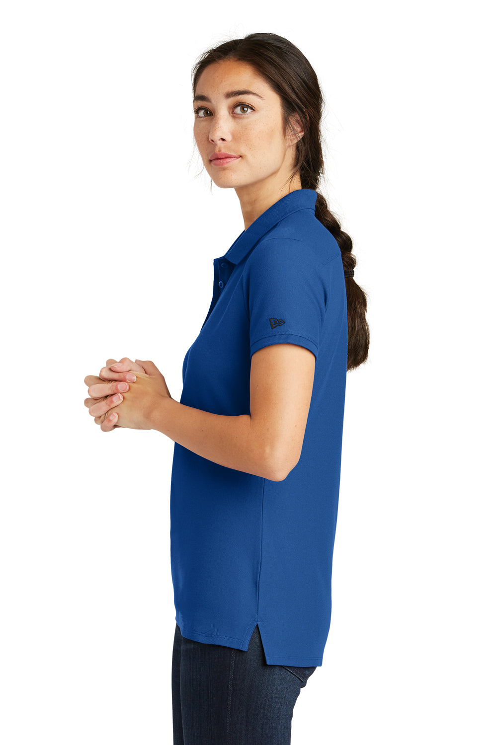 New Era LNEA300 Womens Venue Home Plate Moisture Wicking Short Sleeve Polo Shirt Royal Blue Side