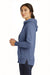 New Era LNEA502 Womens Sueded French Terry Full Zip Hooded Sweatshirt Hoodie Dark Royal Blue Twist Side