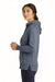 New Era LNEA502 Womens Sueded French Terry Full Zip Hooded Sweatshirt Hoodie Navy Blue Twist Side