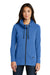 New Era LNEA511 Womens Fleece Full Zip Hooded Sweatshirt Hoodie Heather Royal Blue Front