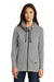 New Era LNEA511 Womens Fleece Full Zip Hooded Sweatshirt Hoodie Heather Shadow Grey Front