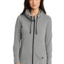 New Era Womens Fleece Full Zip Hooded Sweatshirt Hoodie - Heather Shadow Grey