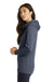 New Era LNEA511 Womens Fleece Full Zip Hooded Sweatshirt Hoodie Heather Navy Blue Side