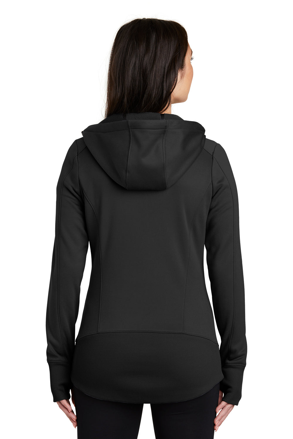 New Era LNEA522 Womens Venue Moisture Wicking Fleece Full Zip Hooded Sweatshirt Hoodie Black Back