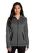 New Era LNEA522 Womens Venue Moisture Wicking Fleece Full Zip Hooded Sweatshirt Hoodie Graphite Grey Front