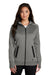 New Era LNEA522 Womens Venue Moisture Wicking Fleece Full Zip Hooded Sweatshirt Hoodie Shadow Grey Front