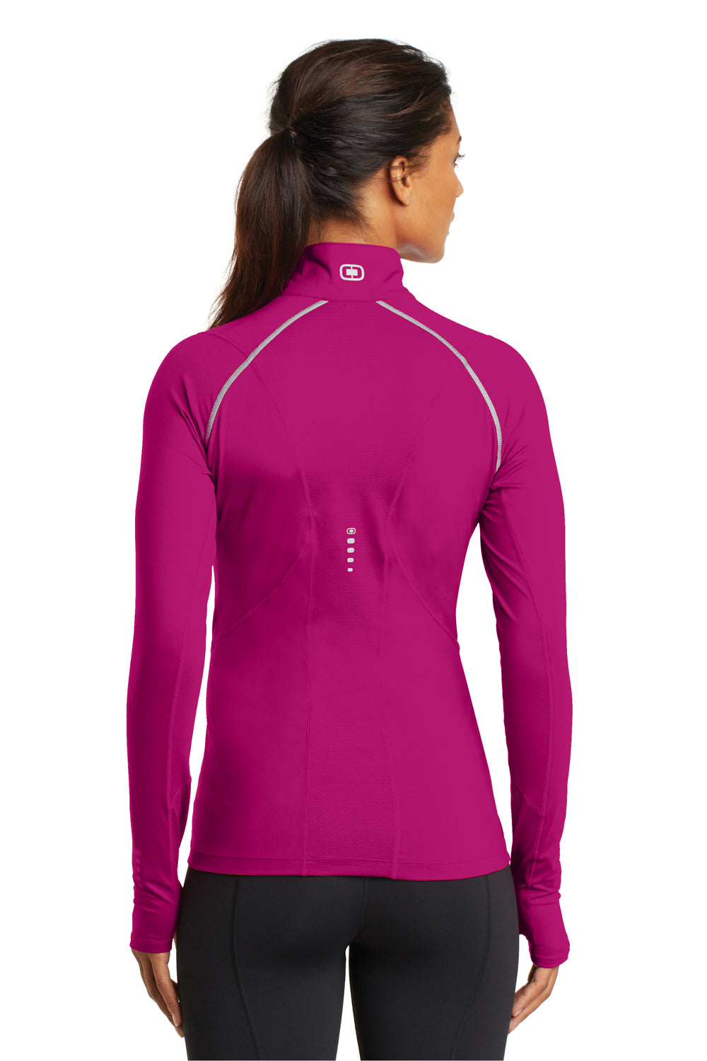 Ogio LOE335 Womens Endurance Nexus Moisture Wicking 1/4 Zip Sweatshirt Flush Pink Back