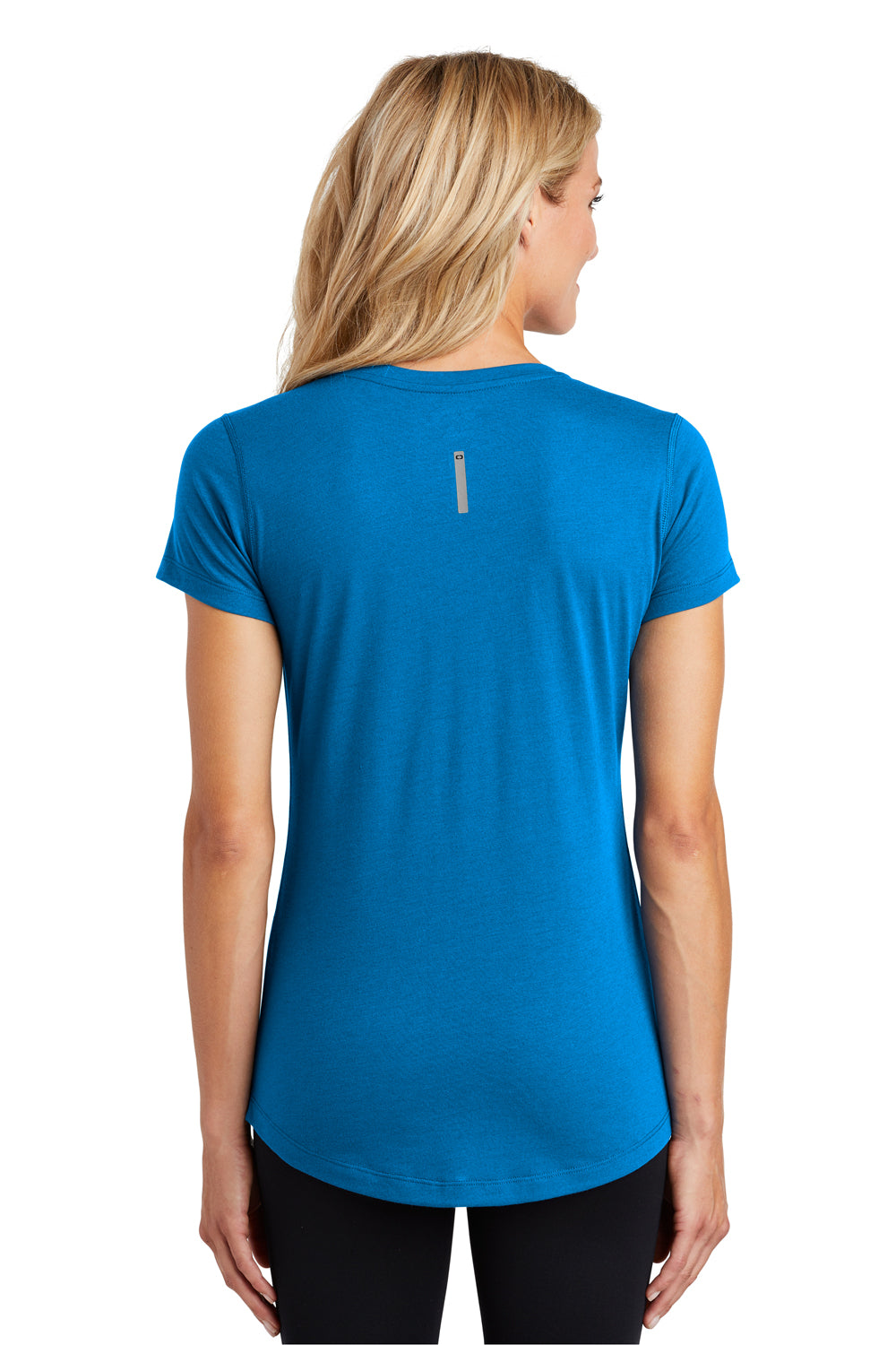 Ogio LOE337 Womens Endurance Peak Jersey Moisture Wicking Short Sleeve V-Neck T-Shirt Blue Back