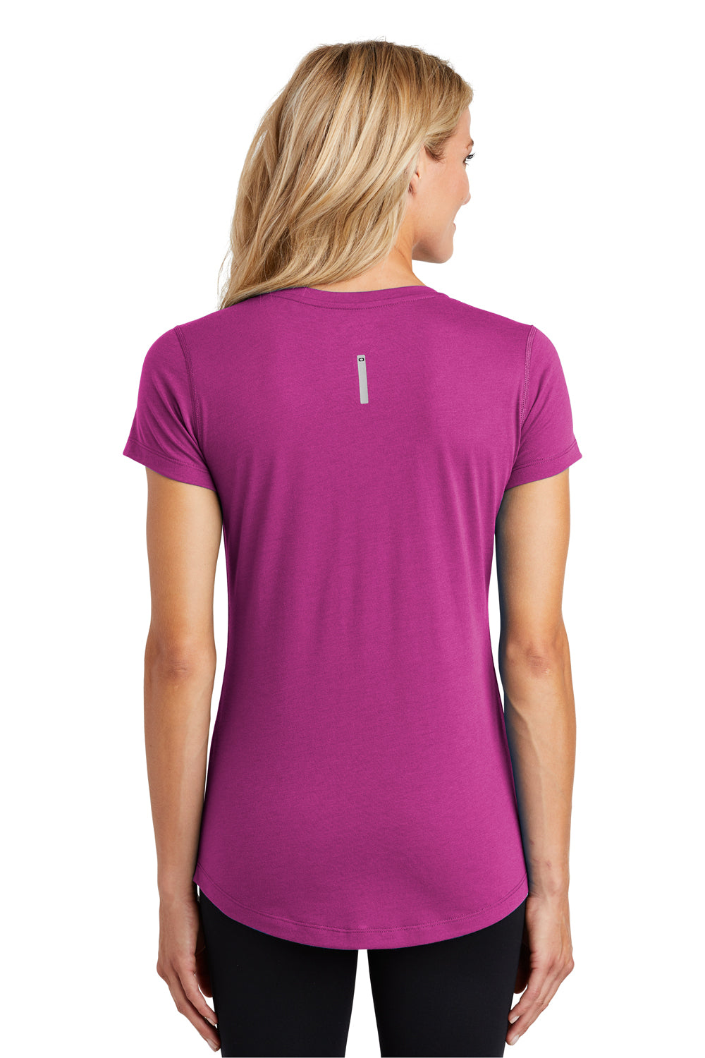Ogio LOE337 Womens Endurance Peak Jersey Moisture Wicking Short Sleeve V-Neck T-Shirt Purple Back