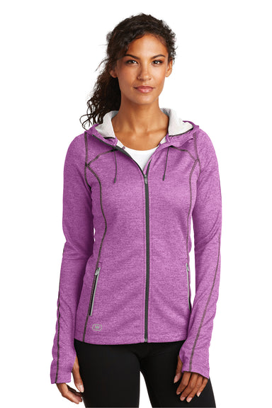 Ogio LOE501 Womens Endurance Pursuit Full Zip Hooded Sweatshirt Hoodie Impact Purple Front