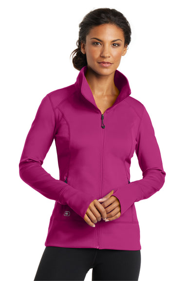Ogio LOE700 Womens Endurance Fulcrum Full Zip Jacket Fuchsia Pink Front