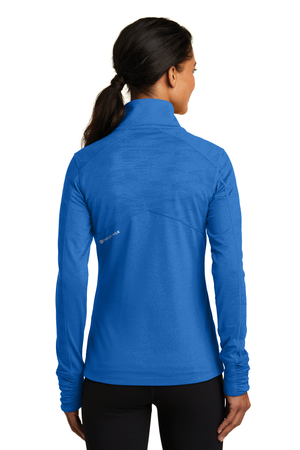 Ogio LOE702 Womens Endurance Sonar Full Zip Jacket Heather Electric Blue Back