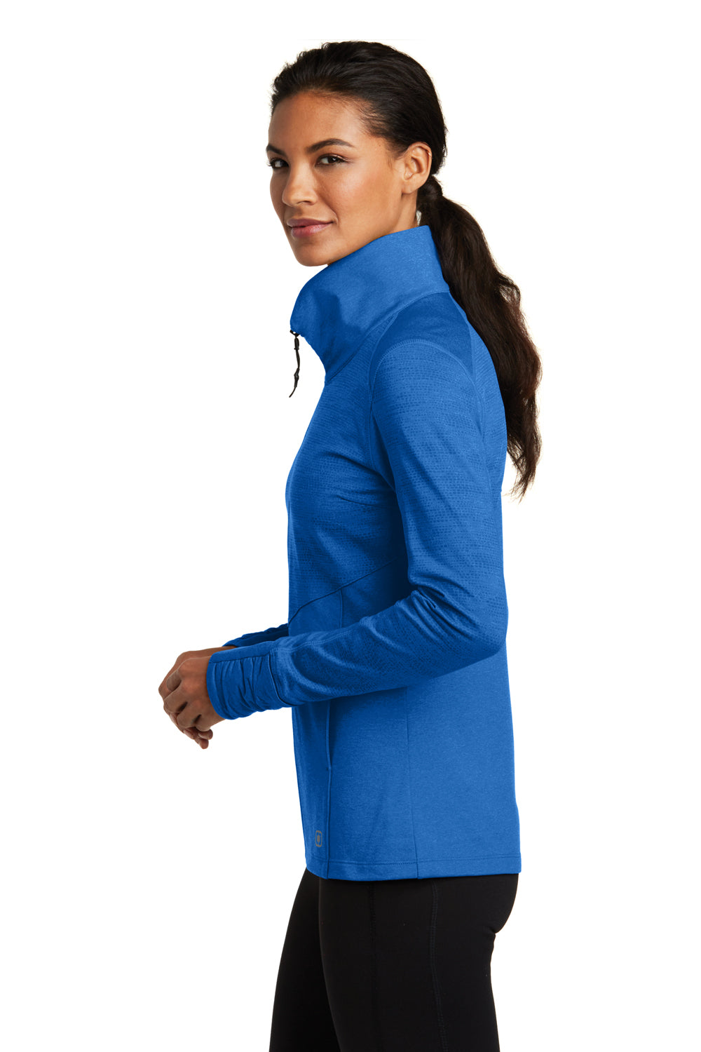 Ogio LOE702 Womens Endurance Sonar Full Zip Jacket Heather Electric Blue Side