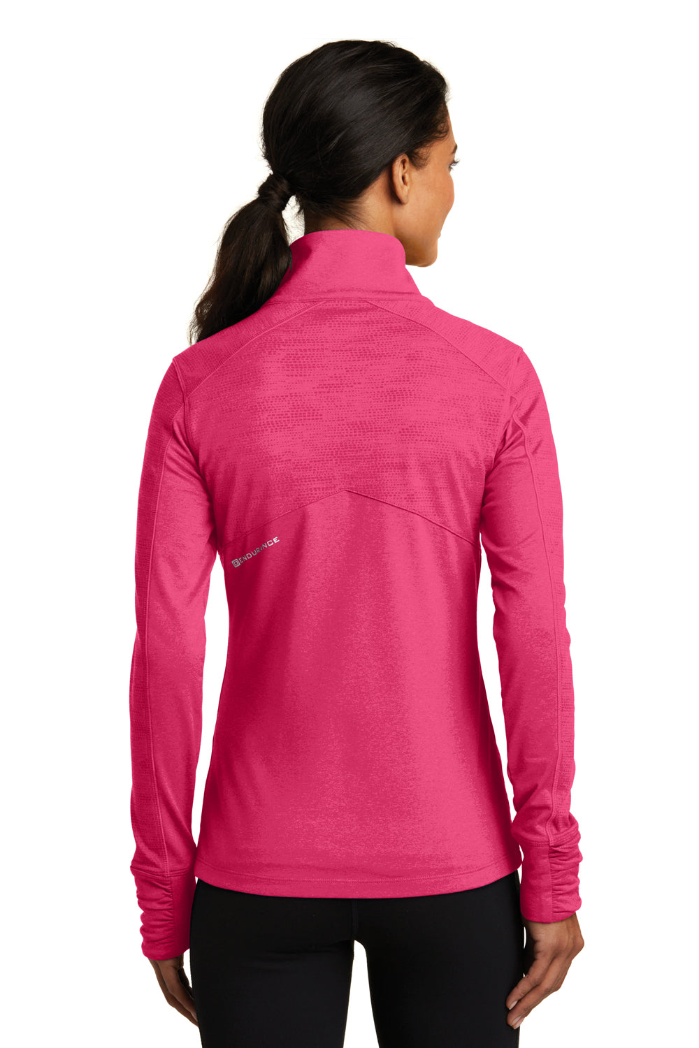 Ogio LOE702 Womens Endurance Sonar Full Zip Jacket Heather Pink Flare Back