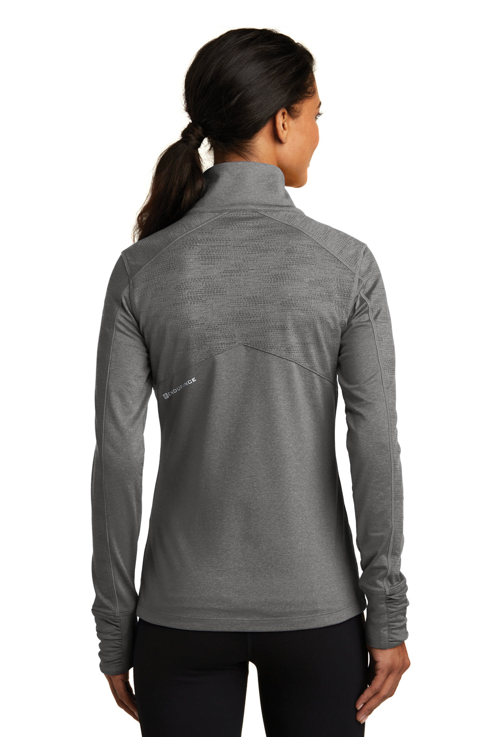 Ogio LOE702 Womens Endurance Sonar Full Zip Jacket Heather Track Grey Back