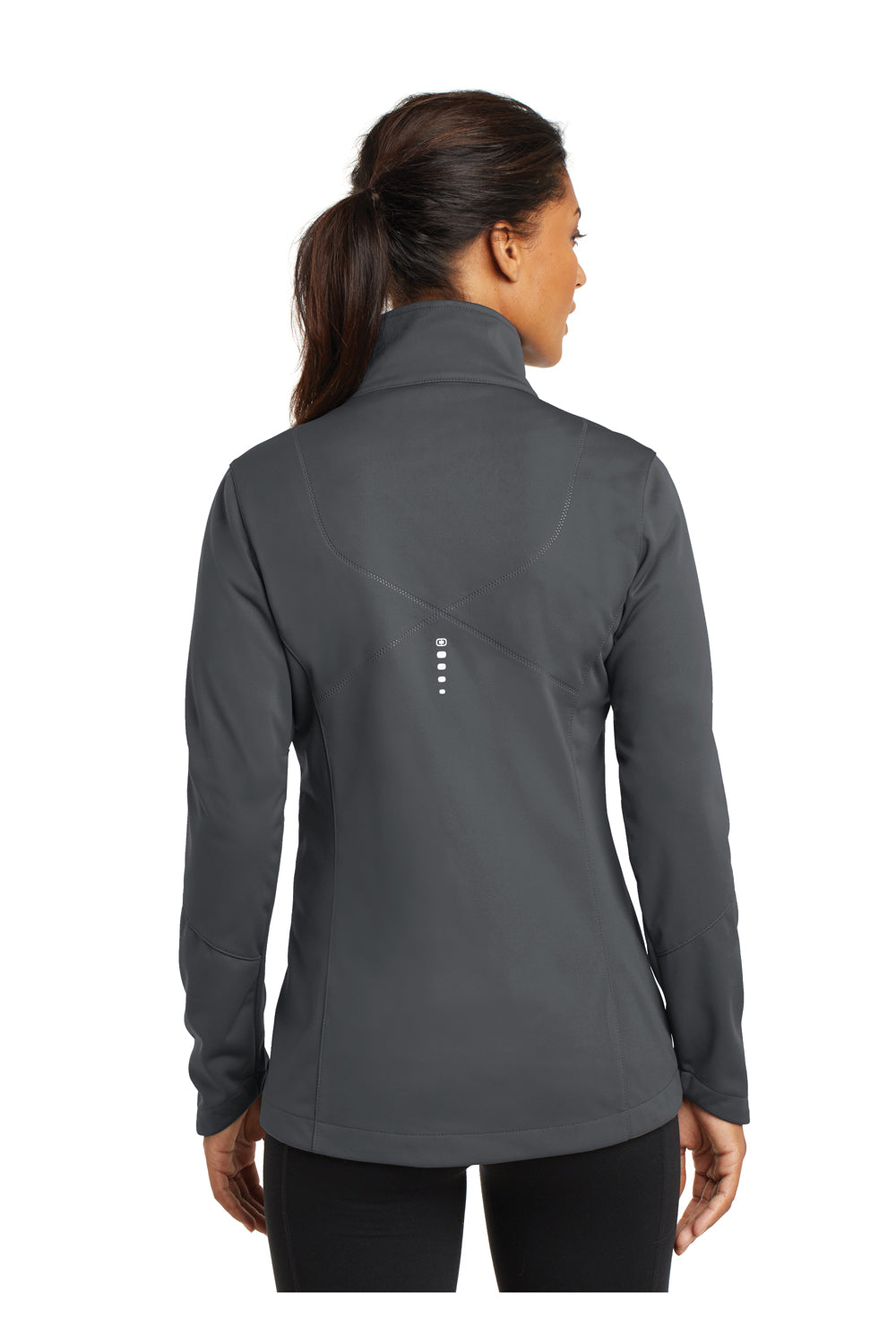 Ogio LOE720 Womens Endurance Crux Wind & Water Resistant Full Zip Jacket Gear Grey Back
