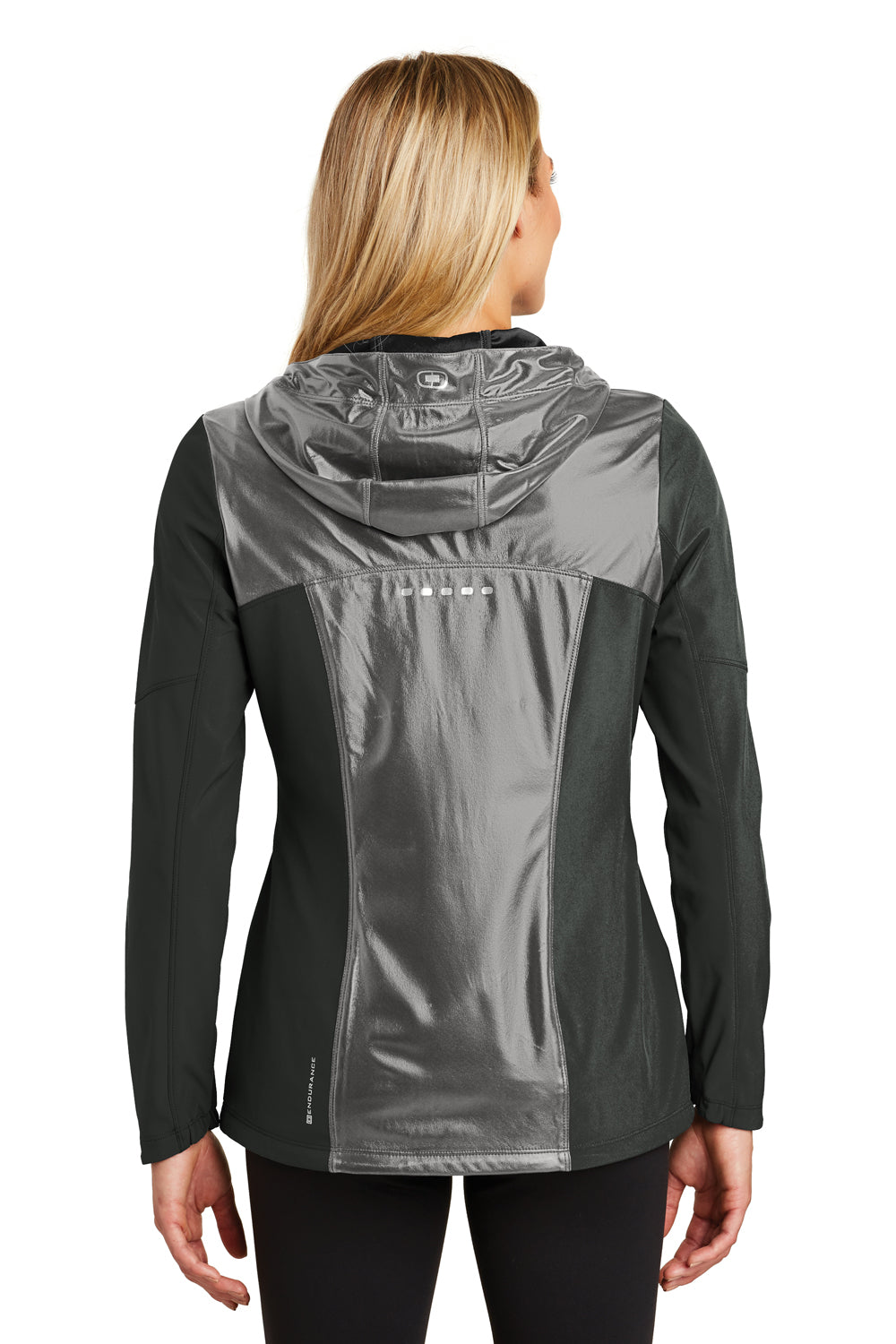 Ogio LOE723 Womens Endurance Liquid Wind & Water Resistant Full Zip Hooded Jacket Black Back