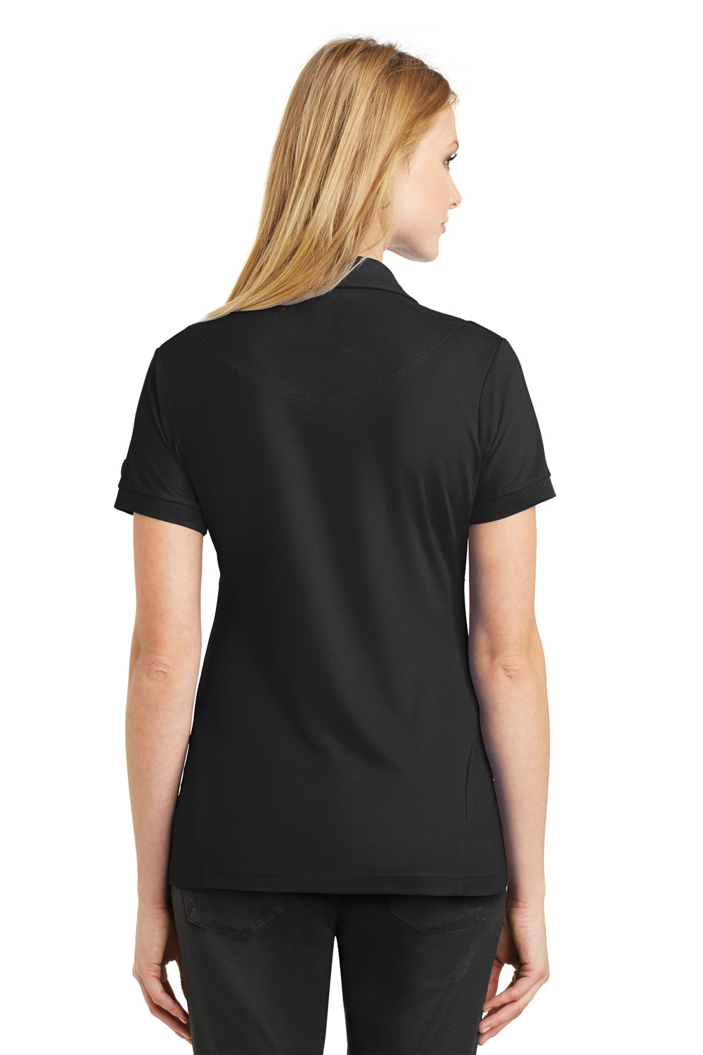 Ogio LOG101 Womens Jewel Moisture Wicking Short Sleeve Polo Shirt Black Back