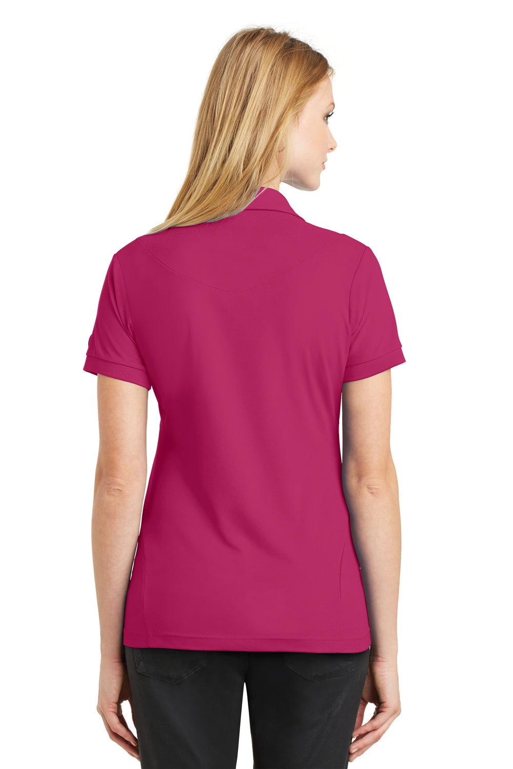 Ogio LOG101 Womens Jewel Moisture Wicking Short Sleeve Polo Shirt Fuchsia Pink Back