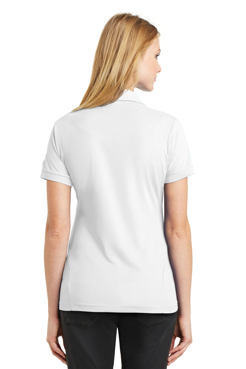 Ogio LOG101 Womens Jewel Moisture Wicking Short Sleeve Polo Shirt White Back