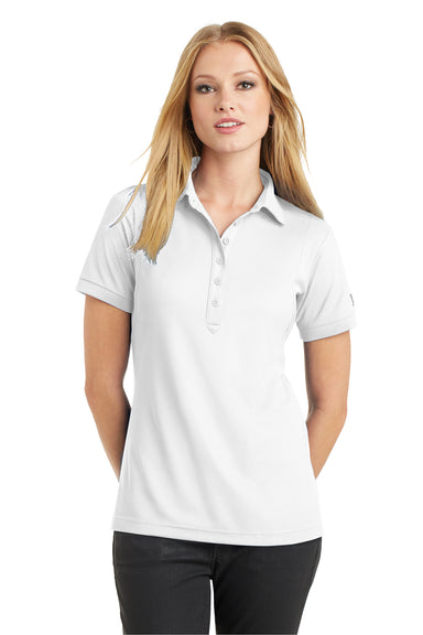 Ogio LOG101 Womens Jewel Moisture Wicking Short Sleeve Polo Shirt White Front