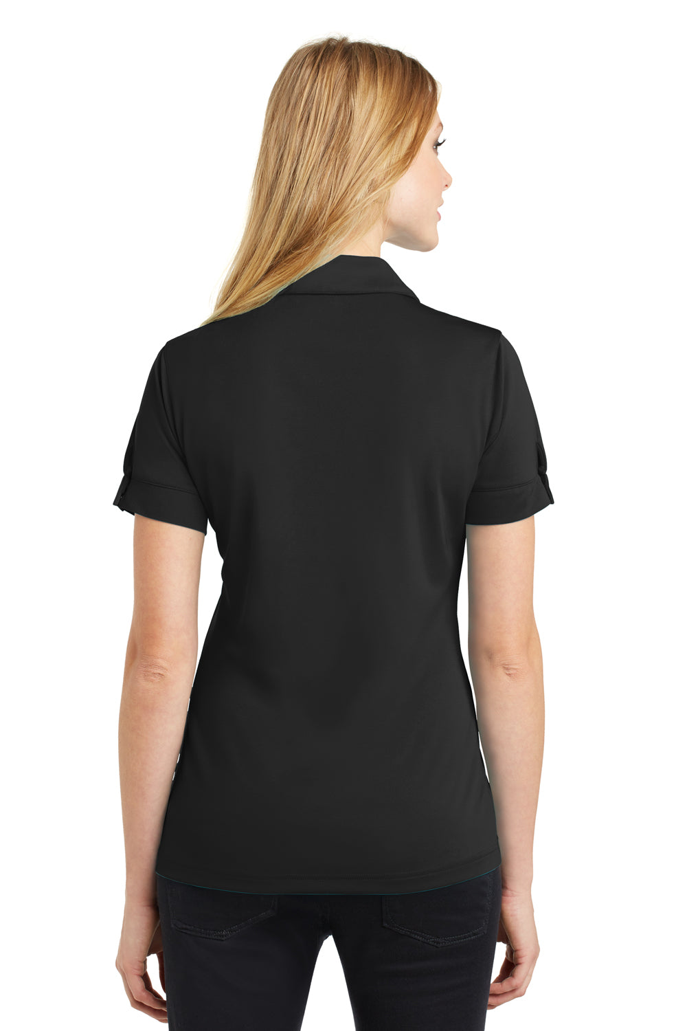 Ogio LOG105 Womens Glam Moisture Wicking Short Sleeve Polo Shirt Black Back