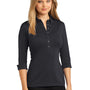 Ogio Womens Gauge Moisture Wicking 3/4 Sleeve Polo Shirt - Blacktop