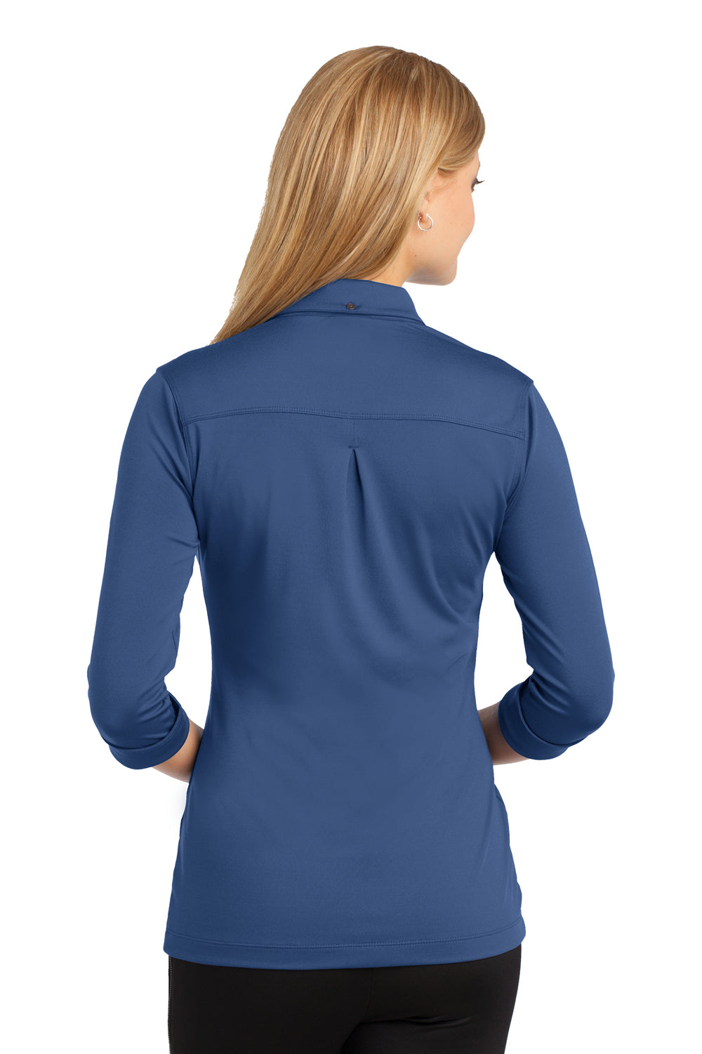 Ogio LOG122 Womens Gauge Moisture Wicking 3/4 Sleeve Polo Shirt Indigo Blue Back