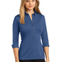 Ogio Womens Gauge Moisture Wicking 3/4 Sleeve Polo Shirt - Indigo Blue