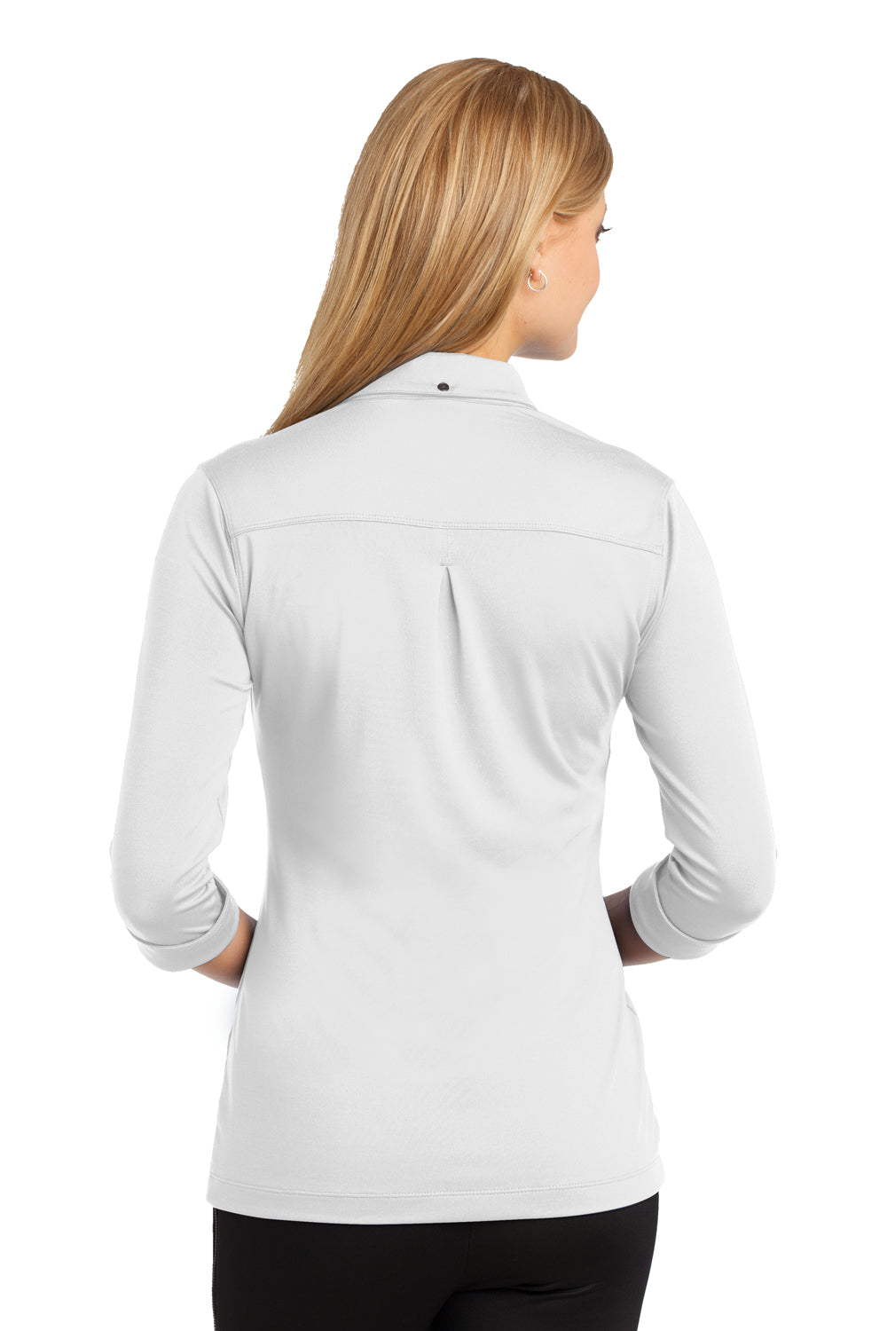 Ogio LOG122 Womens Gauge Moisture Wicking 3/4 Sleeve Polo Shirt White Back