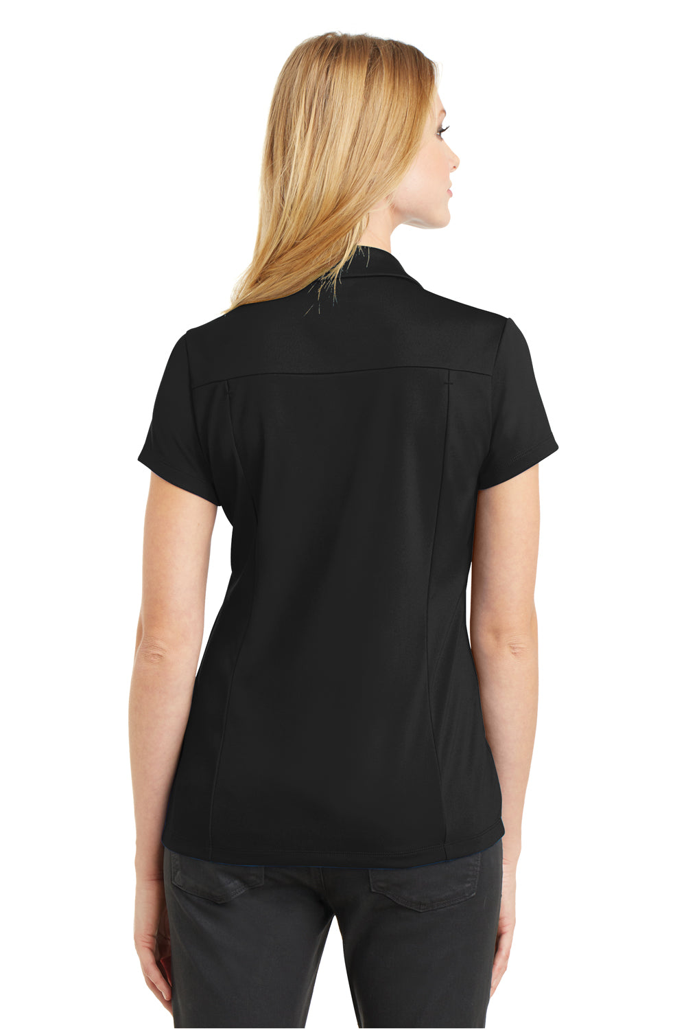 Ogio LOG125 Womens Framework Moisture Wicking Short Sleeve Polo Shirt Black Back