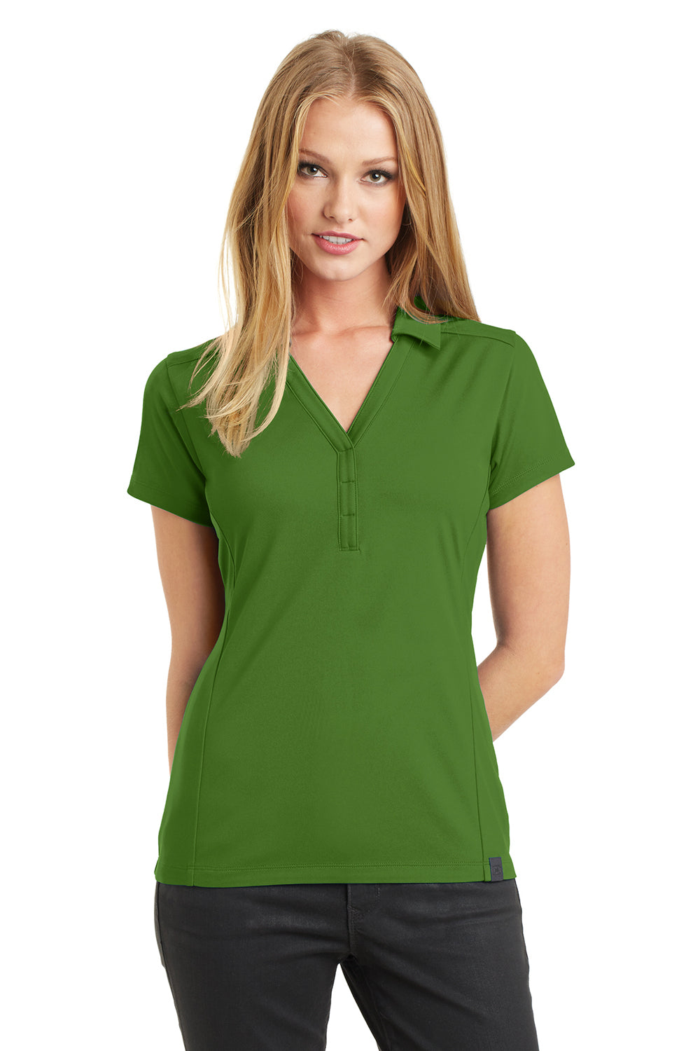 Ogio LOG125 Womens Framework Moisture Wicking Short Sleeve Polo Shirt Gridiron Green Front