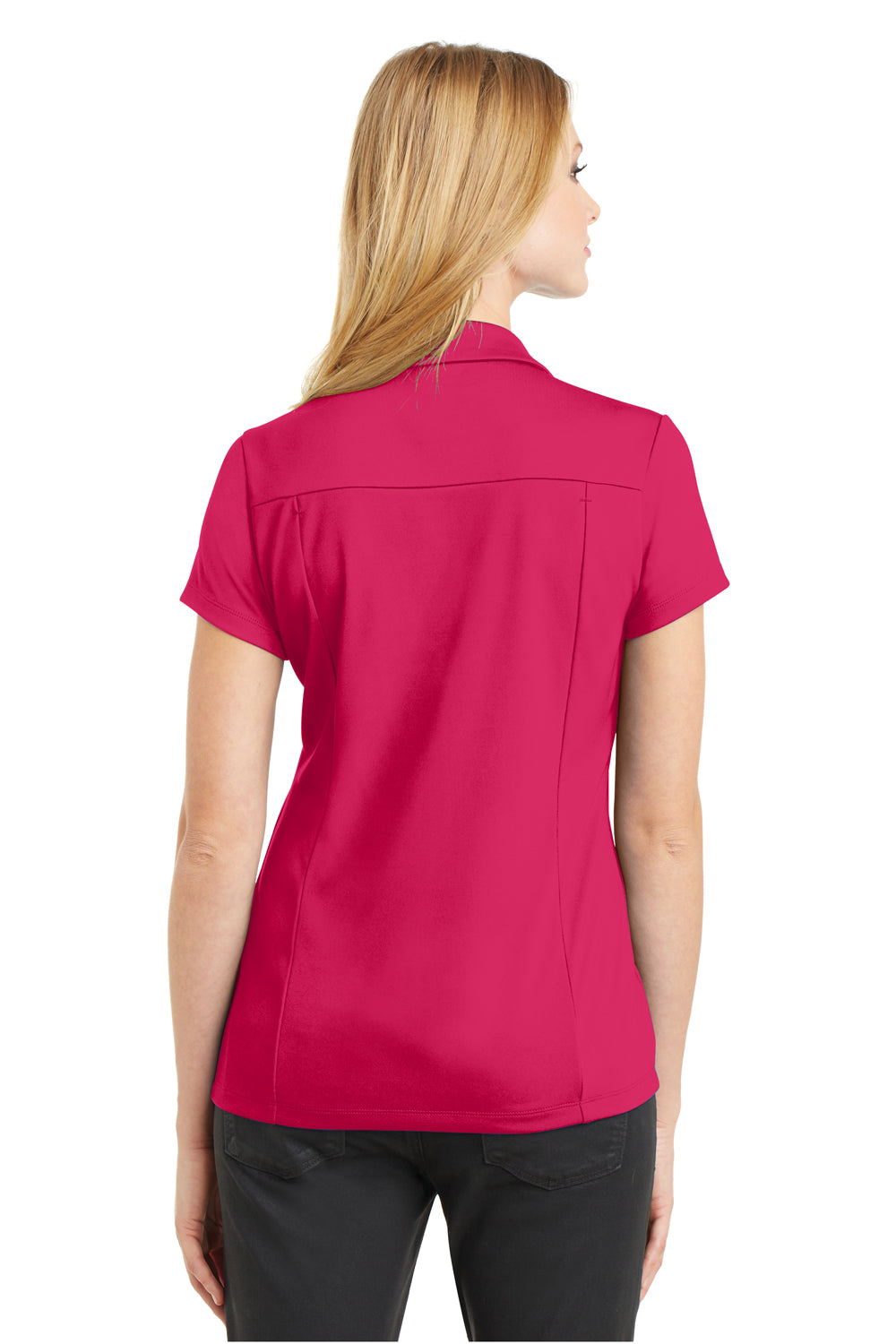 Ogio LOG125 Womens Framework Moisture Wicking Short Sleeve Polo Shirt Pink Punch Back
