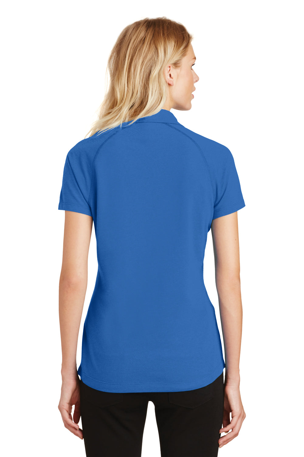 Ogio LOG126 Womens Onyx Moisture Wicking Short Sleeve Polo Shirt Electric Blue Back