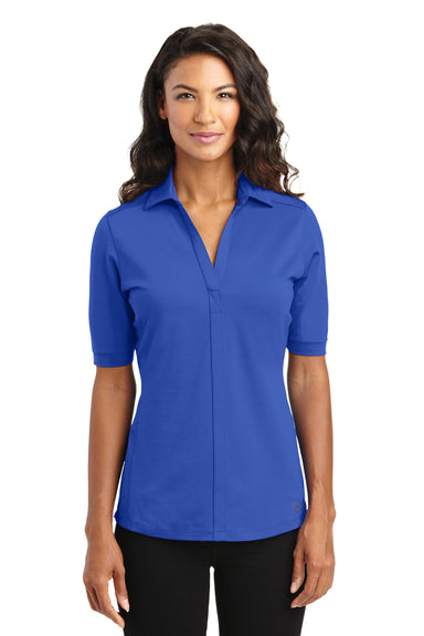 Ogio LOG130 Womens Metro Moisture Wicking Short Sleeve Polo Shirt Blue Front