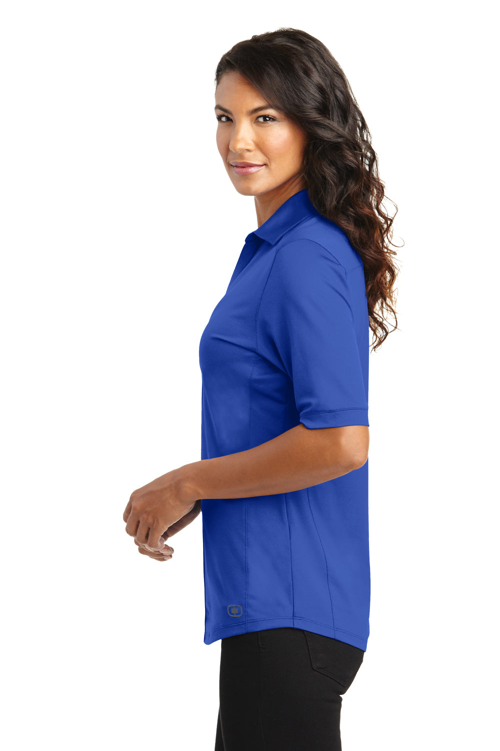Ogio LOG130 Womens Metro Moisture Wicking Short Sleeve Polo Shirt Blue Side