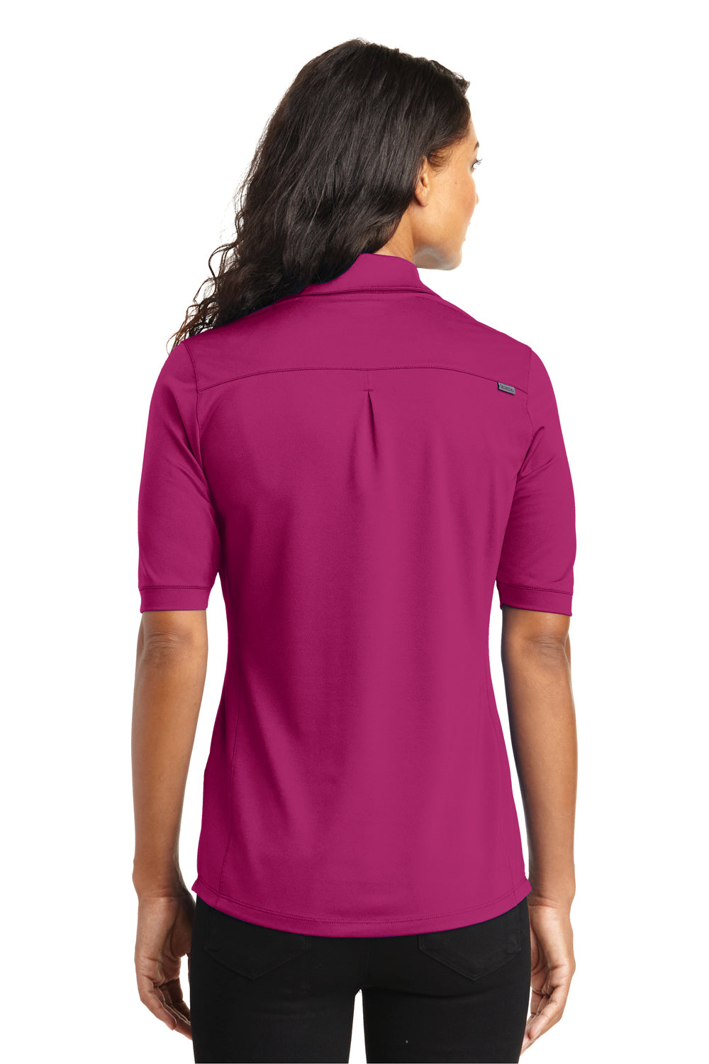 Ogio LOG130 Womens Metro Moisture Wicking Short Sleeve Polo Shirt Fuchsia Pink Back