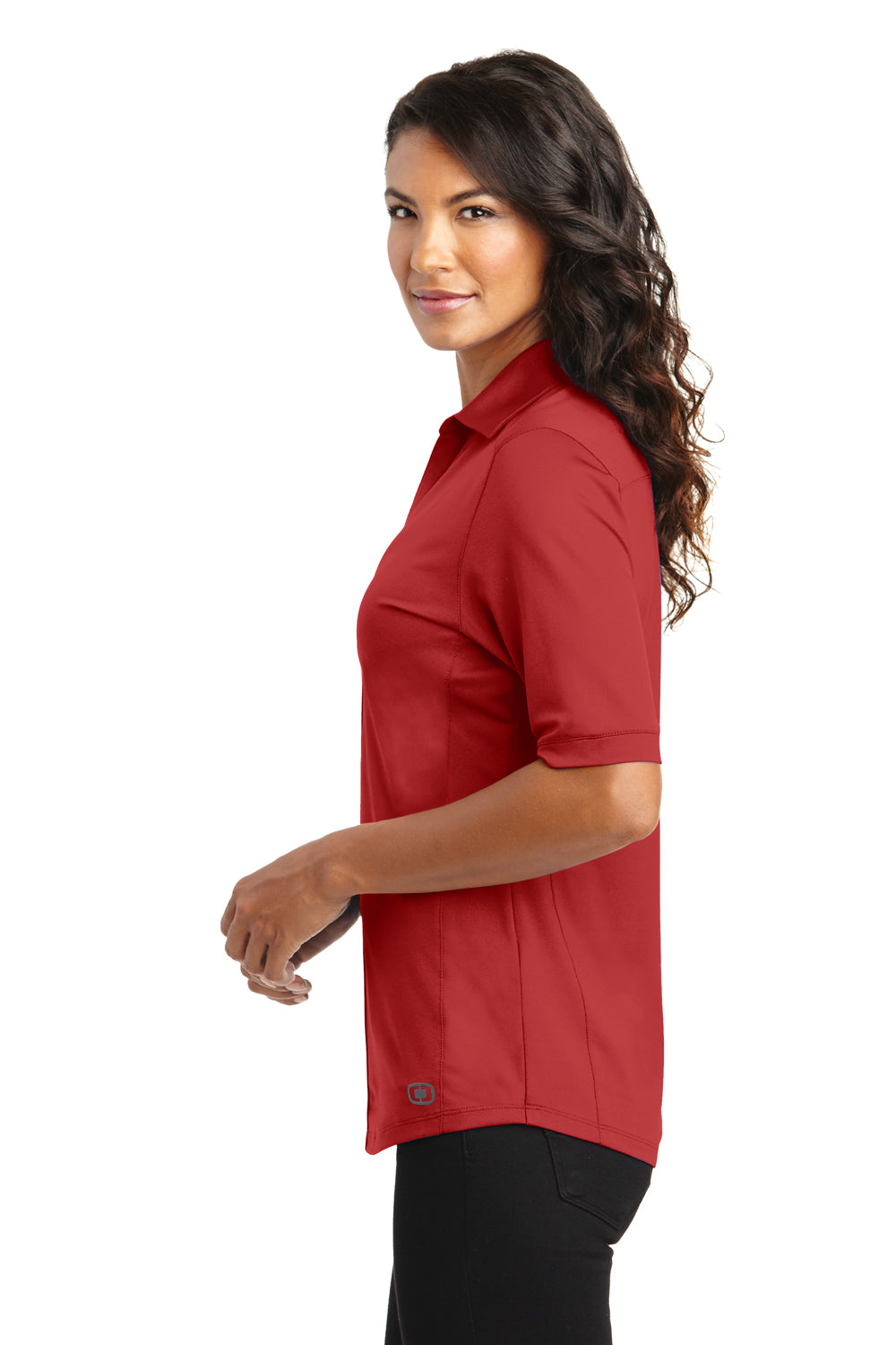 Ogio LOG130 Womens Metro Moisture Wicking Short Sleeve Polo Shirt Red Side