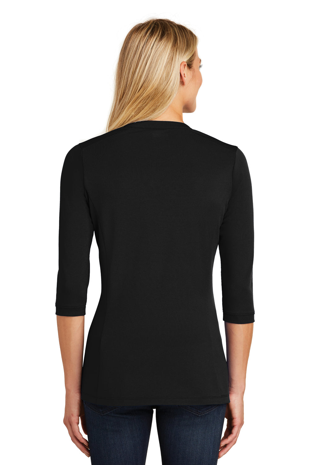 Ogio LOG132 Womens Fuse 3/4 Sleeve Henley T-Shirt Black Back