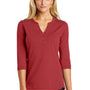 Ogio Womens Fuse Moisture Wicking 3/4 Sleeve Henley T-Shirt - Signal Red - Closeout