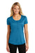 Ogio LOG134 Womens Orbit Moisture Wicking Short Sleeve Henley T-Shirt Blue/Black Front