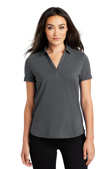Ogio LOG138 Womens Limit Moisture Wicking Short Sleeve Polo Shirt Diesel Grey Front