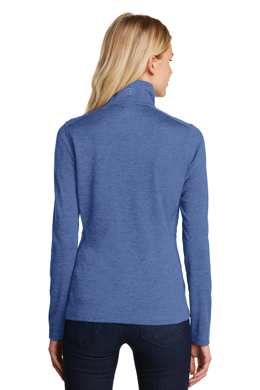 Ogio LOG203 Womens Pixel Moisture Wicking Full Zip Sweatshirt Blue Back